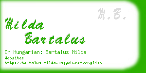 milda bartalus business card